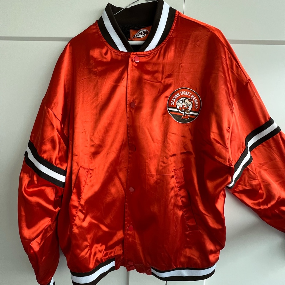 Cleveland Browns satin bomber jacket
